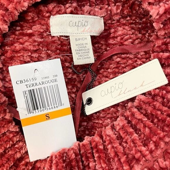 Cupio Blush Scoop Neck Chenille Sweater Womens Soft New with Tags Orange Red - Picture 7 of 8